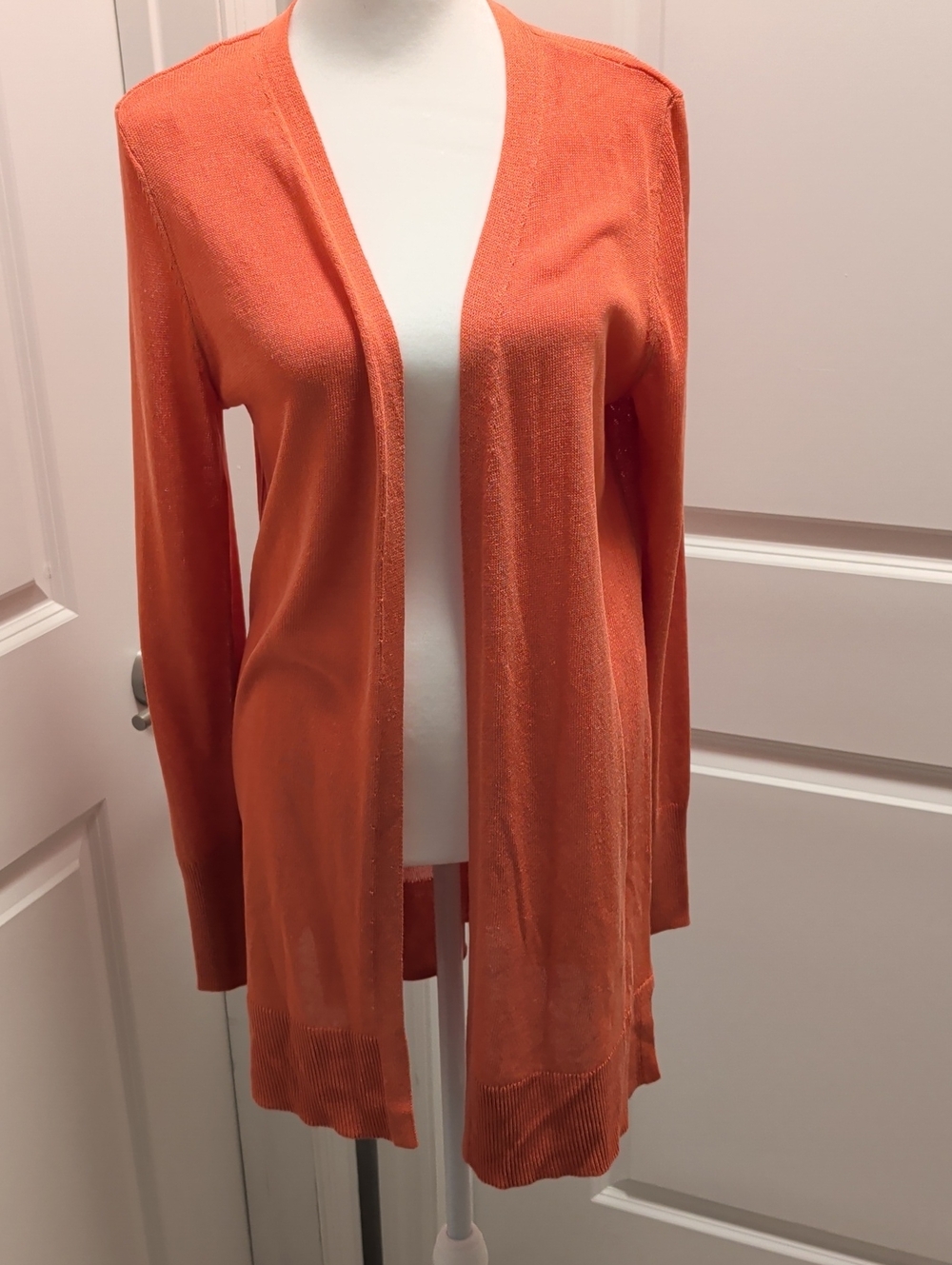 Nordstrom Halogen NWT $69 Size L Orange Open-Front Women's Cardigan